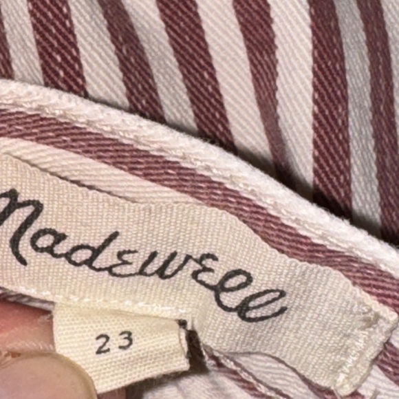 EUC Madewell Stretch Denim Straight Mini Skirt in Luca Stripe Size 23 - Picture 4 of 9